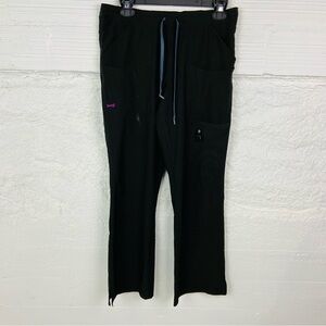 LYNX black comfort multi pocket scrub work pants size SML